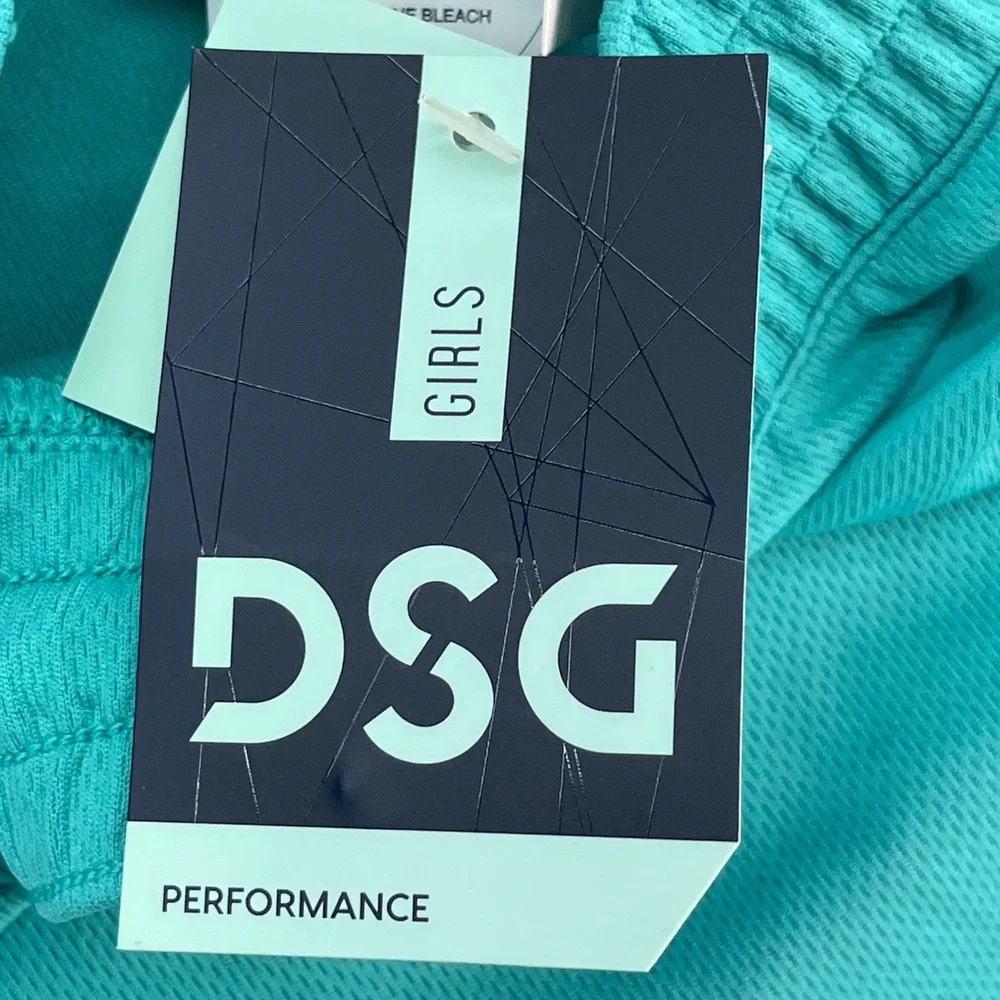 DSG Girls Mesh Athletic Shorts Teal Burst Relaxed Fit Performance Size L‎